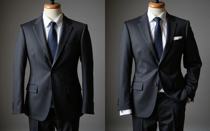 Before and after of successful suit alterations